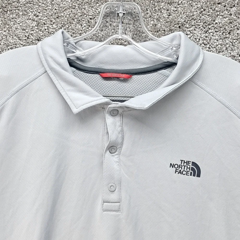 The North‎ Face Mens Gray Short Sleeve Polo Shirt Performance Active Golf Hiking